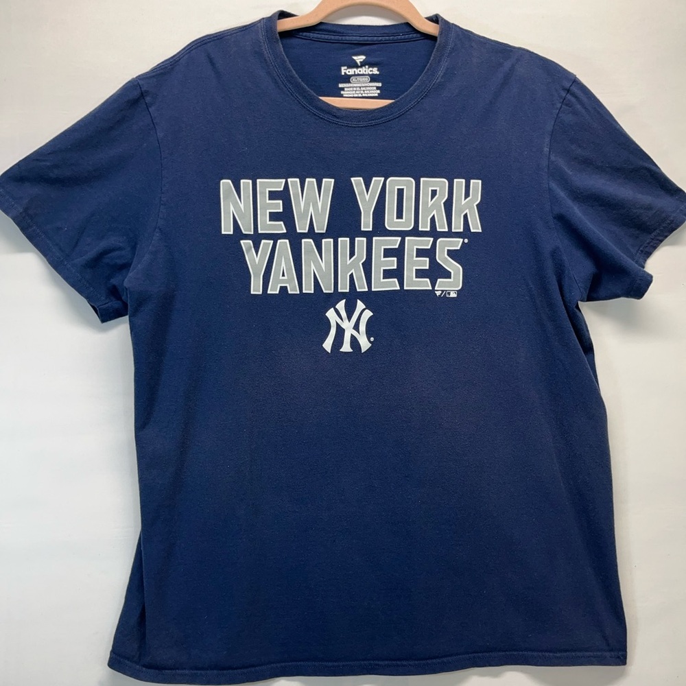 FANATICS NEW YORK YANKEES BASEBALL TEE CREW NECK L NAVY PREOWNED